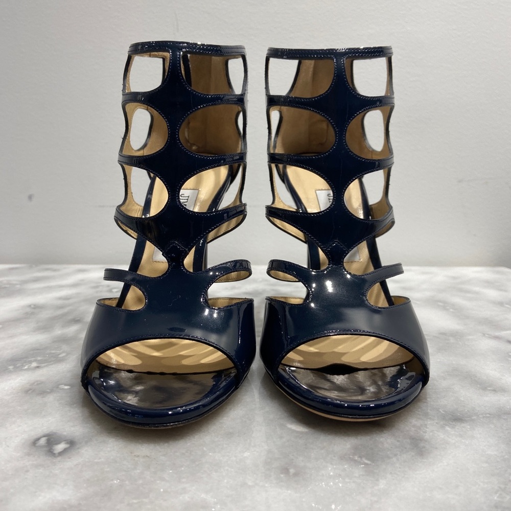 Jimmy Choo Patent Ren 100 Sandals - Picture 2 of 6